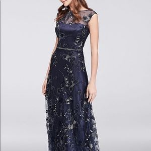 Navy Blue appliqué dress